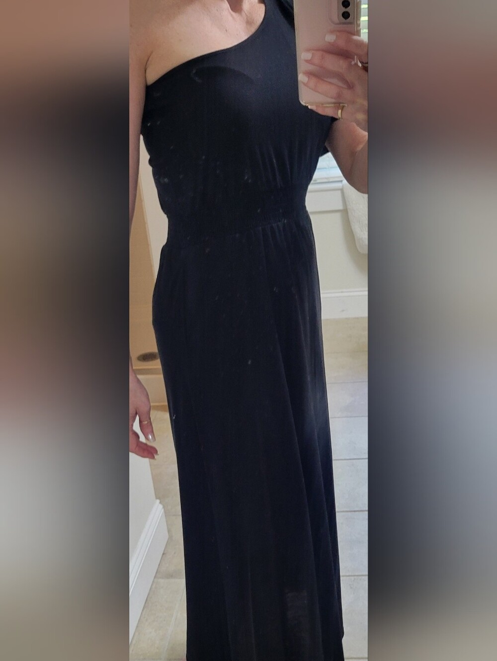 One-Shoulder Black Maxi Dress - Elegant Everyday Style